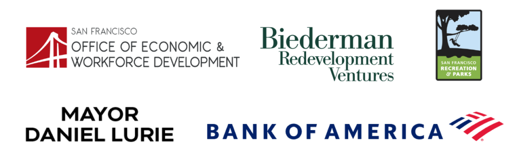 Park-Programs-Sponsors (San Francisco Office Of Economic, Biederman Redevelopment Venues, Mayor daniel lurie, Bank Of America)